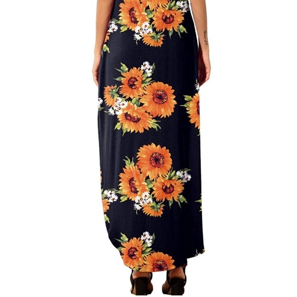 💛SUMMER NYC  BLACK Floral MAXI DRESS *NWT* - Picture 4 of 4